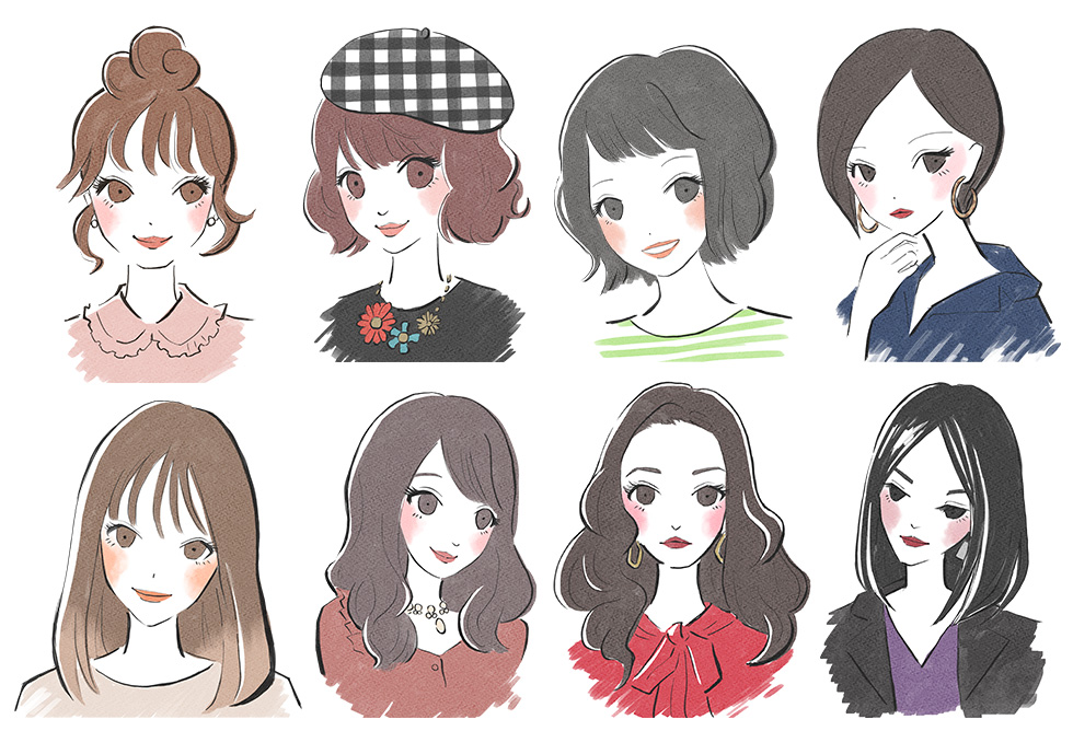 イメコン イラスト,顔タイプ イラスト,おしゃれ イラスト